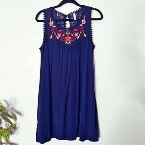 XXL Xhilaration embroidered dress in royal blue